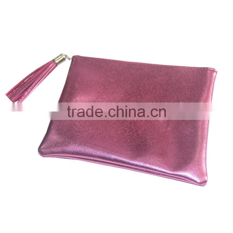Women's Fashion PU bling pink Cosmetic Organizer Bag Waterproof with handle