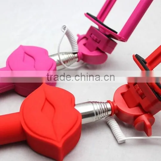 Lip Shaped Foldable Selfie Stick