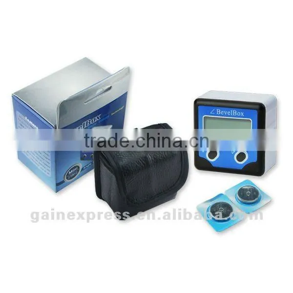 Digital Bevel Box Gauge Angle Protractor with 3 Strong Disk Magnet Waterproof Inclinometer