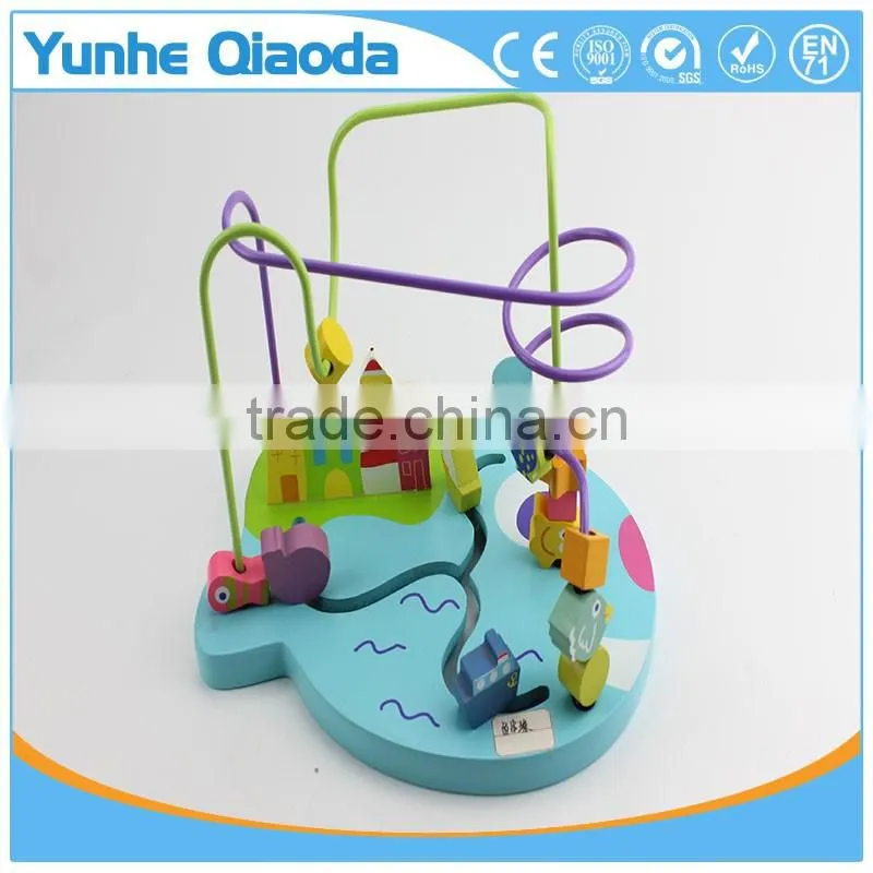 Early Learning wooden play toys the mouse beads maze