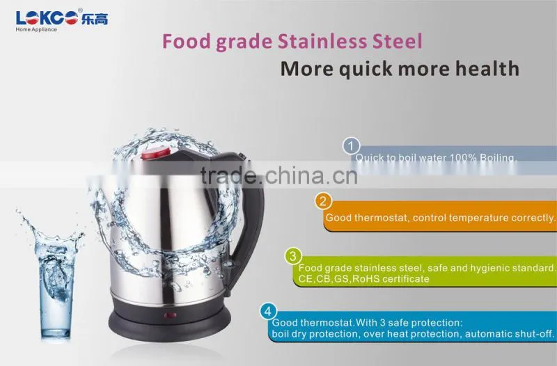 2015 Hot Sale Stainless Steel Electric Water Kettle