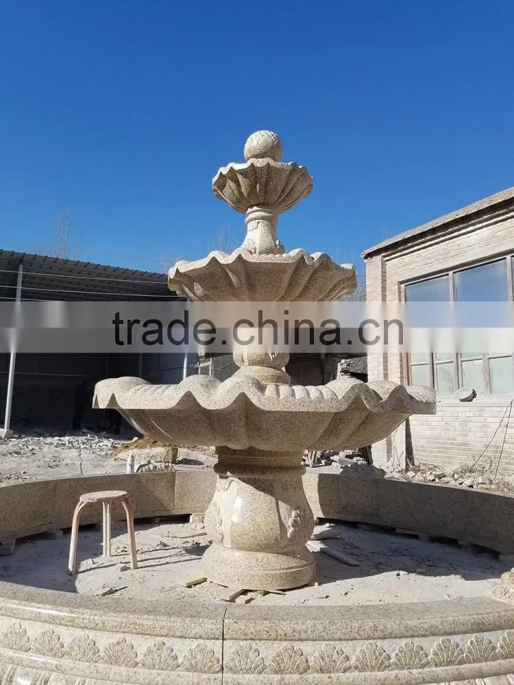 Stone garden products cheap yellow granite 3 tier water fountains