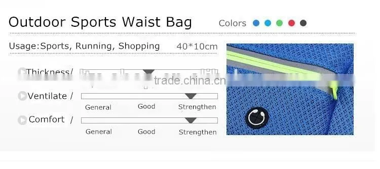 2016 Latest Outdoor Sports Running Waist Bag Fasion Design Anti-theft Running Waist Bag Running Belt For Sale
