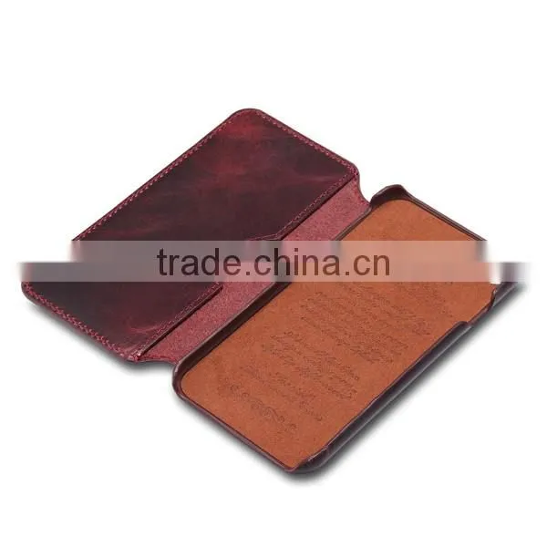 2017 4.7 Inch Universal Simple Cowhide Flip Leather Phone Case For iPhone 7/6s/6