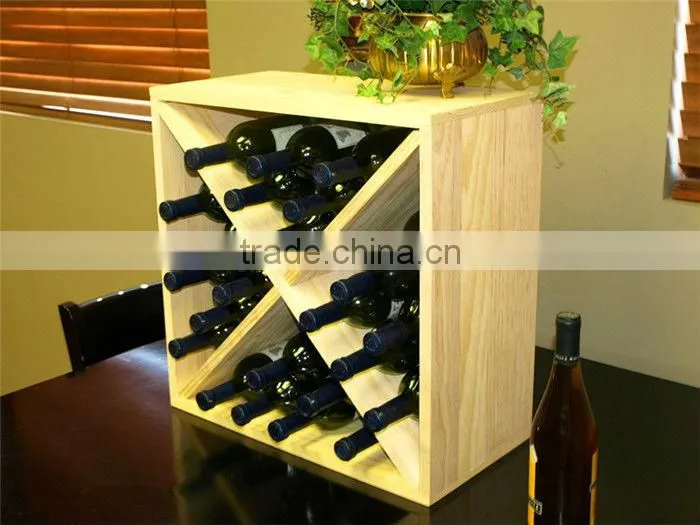Wine Bottle shelf/Wine Rack Storage Cube in Pine