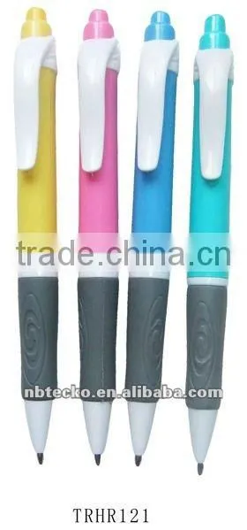 Promotional beautiful plastic ball point pen with lovely clip
