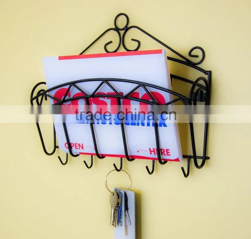Scroll Single Letter Holder Wall Mount, Black