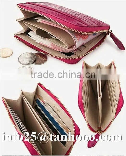 Sexy clip/crocodile leather women purse/leather coin bag