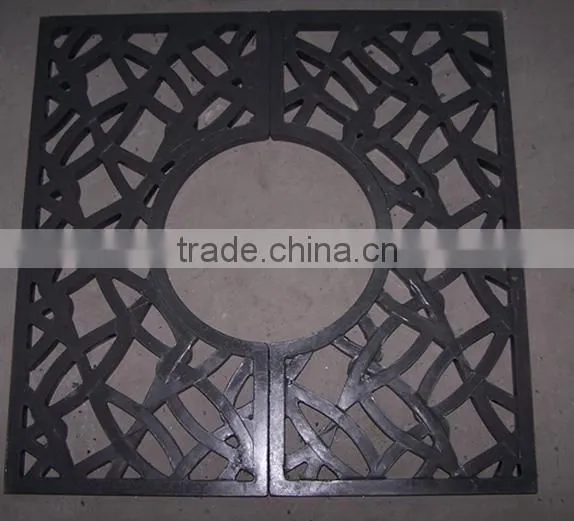 Square and round Tree Grating In Cast iron, square cast iron tree grates, cast iron frame and grate