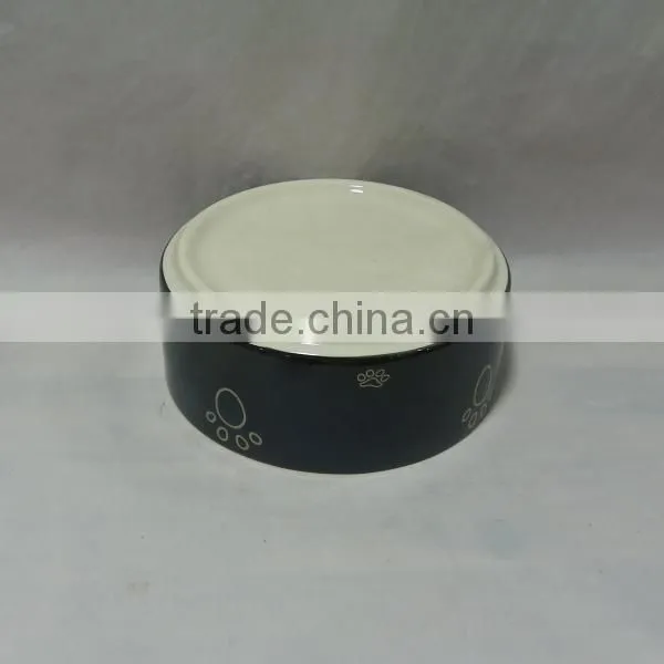 Black Prints Ceramic Pet Bowl