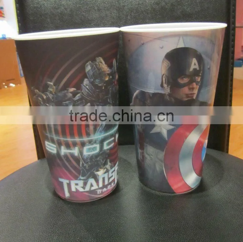 600ML High Quality Hotsale 3D Lenticular Plastic Straw Cup
