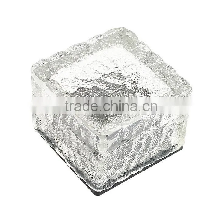 Solar glass ice blocks light Colorful lawn lamp