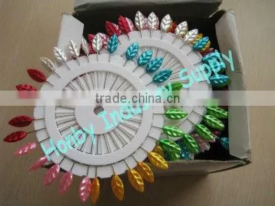 55mm Leaf Shape Pearl Head Millinery Pin