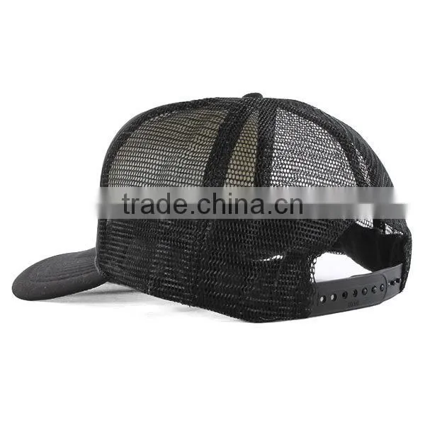 Black snapback mesh cap/custom 5 panel snapback screen printed trucker hats