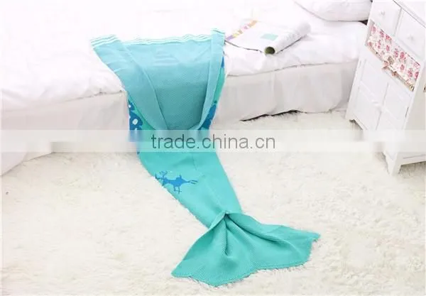 Custom High Quality Christmas Blanket Children Mermaid Tail Blanket
