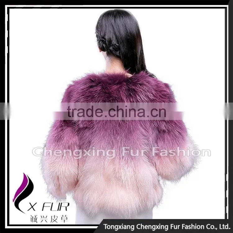 CX-G-A-01C China Manufacturer Dyed Women Raccoon Fur Jacket