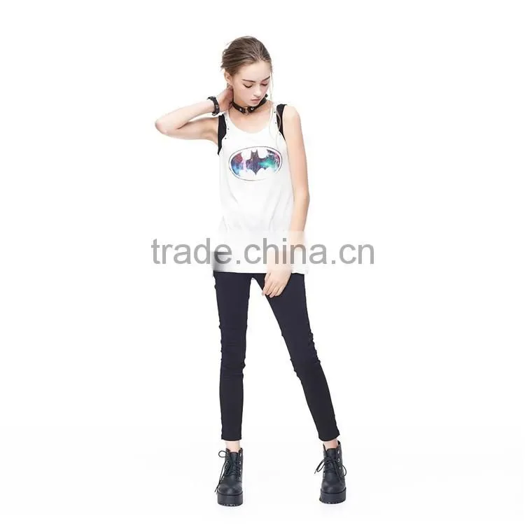 Design latest fashion women custom printed crop tops