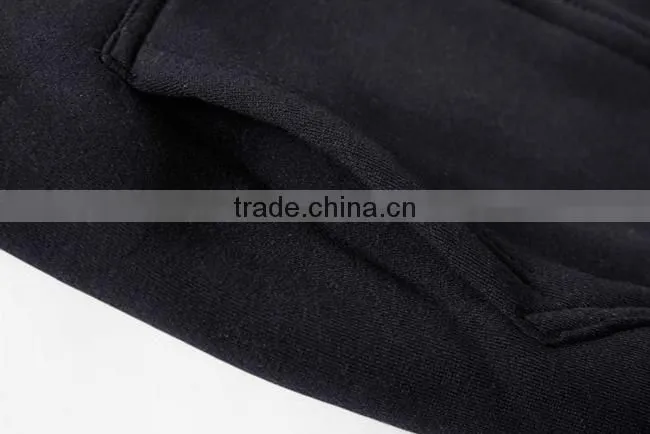 good quality custom 100% cotton plain black hoodies made in china