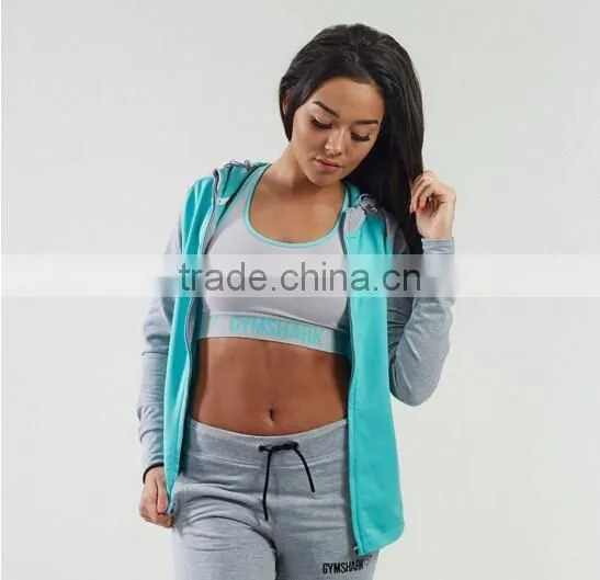 2016 New Design Women Fit Zip Hoodie Gym Fitness Sweatshirts Women Yago Clothing