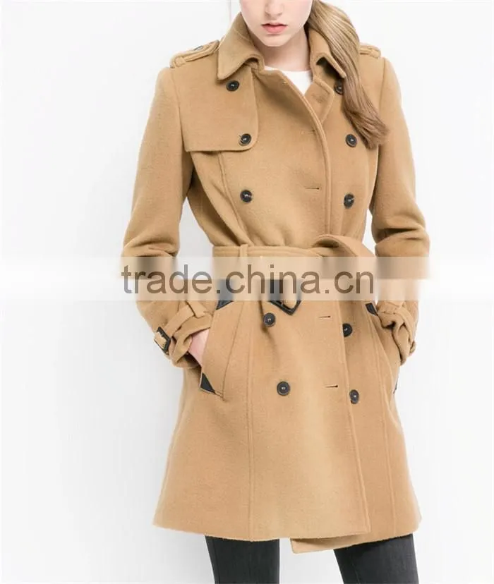 wool blend classic brown womens winter jacket and coat