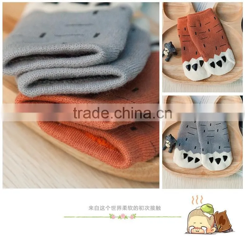 New winter children thick warm cotton terry socks young baby boys and baby girls floor tube socks