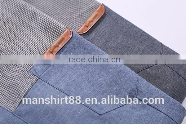 men's contrast front yoke and backpart slim fit chambry casual shirt