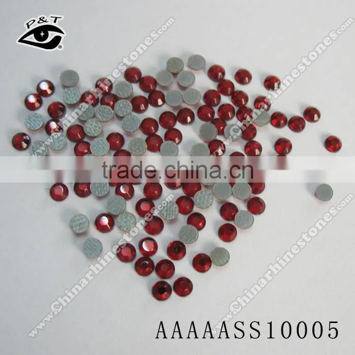Korean hot fix crystal SS10 dark siam red color rhinestone for clothing