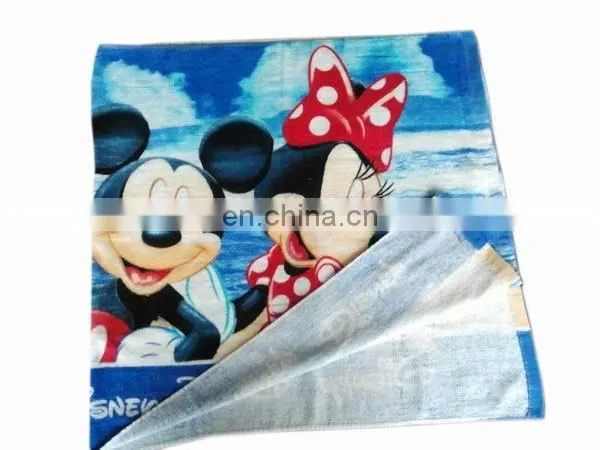 100% cotton printed plush terry beach towel