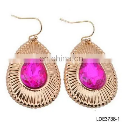 earring rose gold plating fashion 2014 turquoise tear drop earring