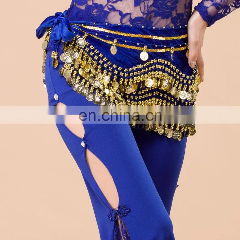Egyptian style gold coins velvet top quality belly dance hip scarf belt Y-2030#