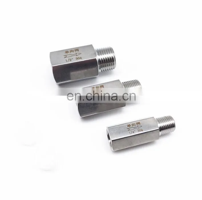 304 stainless steel inner and outer wire check valve 1/4 grinding in and out check valve