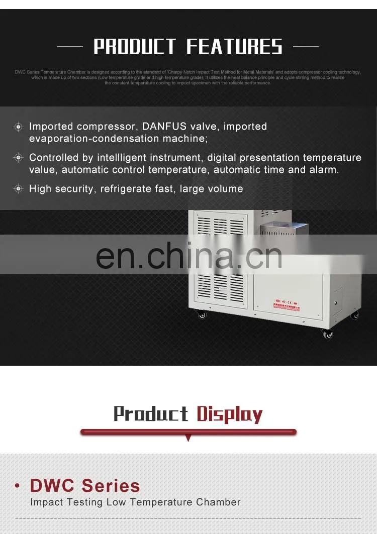 DWC-40 -40 degree Compressor refrigeration Impact Testing Low Temperature Chamber