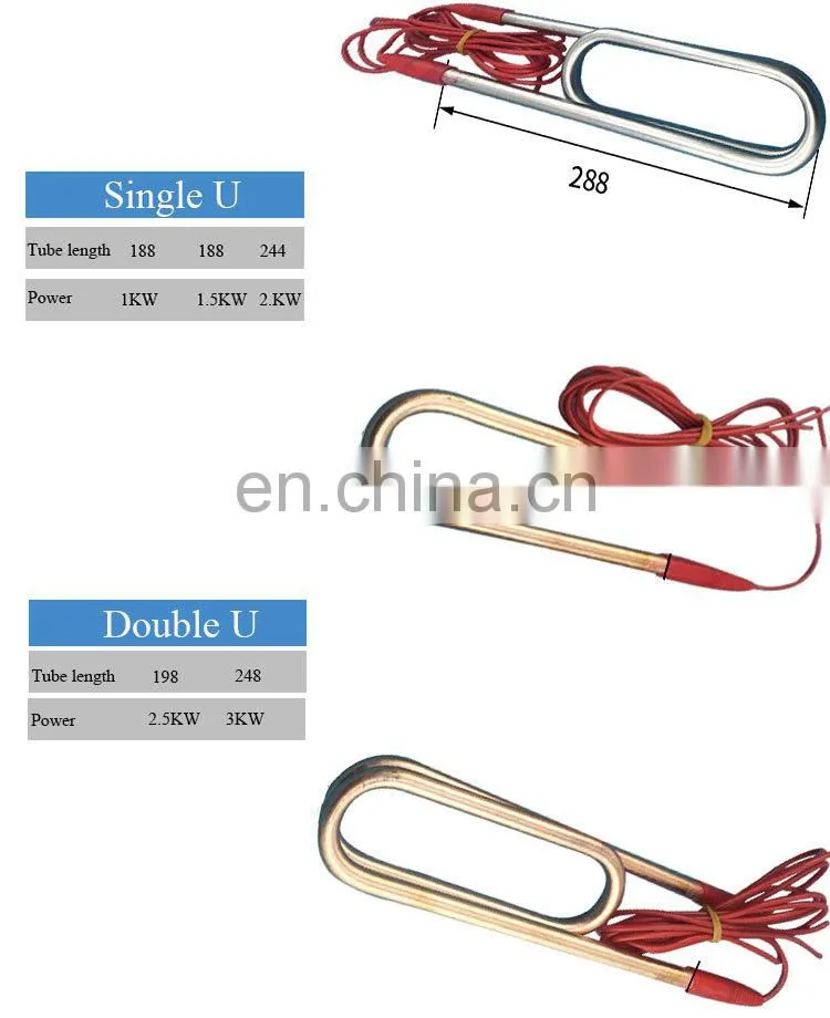 Cheap Price Electric Coil Heating Element Immersion Heater U shape Stainless steel Heating Tube