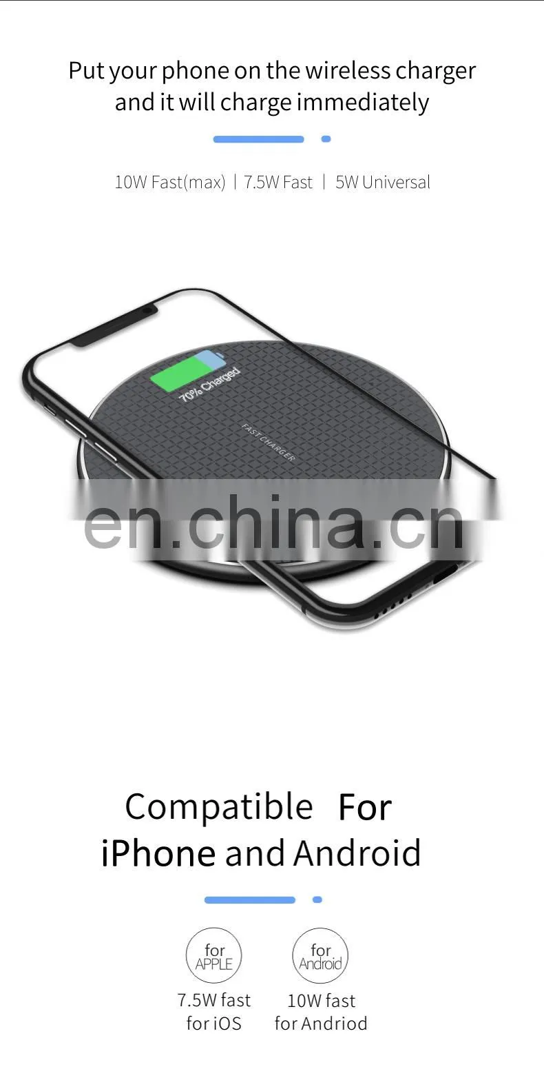 Hot wholesale 5V/2A Wireless Charger Wholesale New Arrivals 2020 Wireless Fast Charging Mobile Phones Charger For Iphone Android