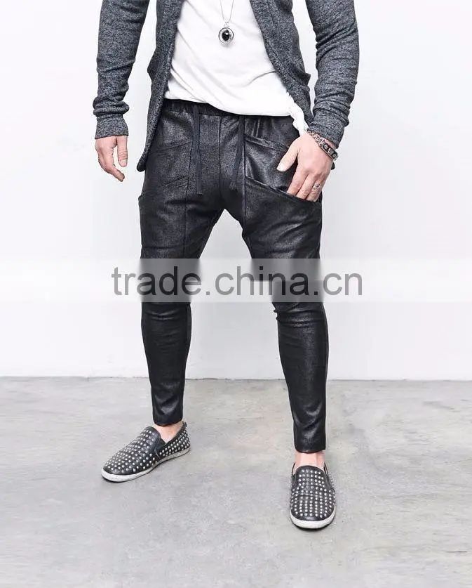 Double Pocket Crack Ankle Baggy Sweatpant Coated Standard Sports