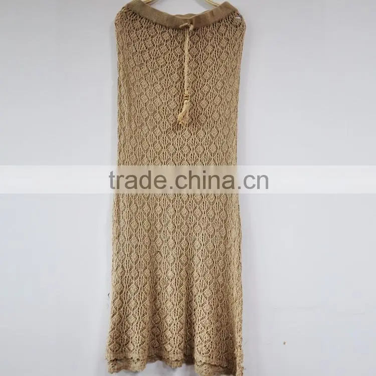 Fashion Show 100% Cotton Lady Dress European Knitted Lady Skirt