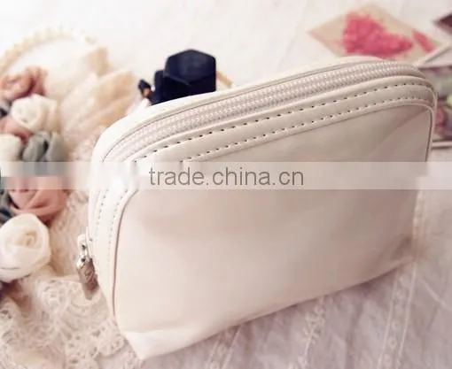 pure fashion personal leather cosmetic pouch bag