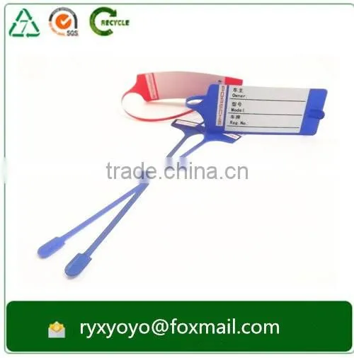 colorful luggage tag/self-locking plastic tag/pp car key tag