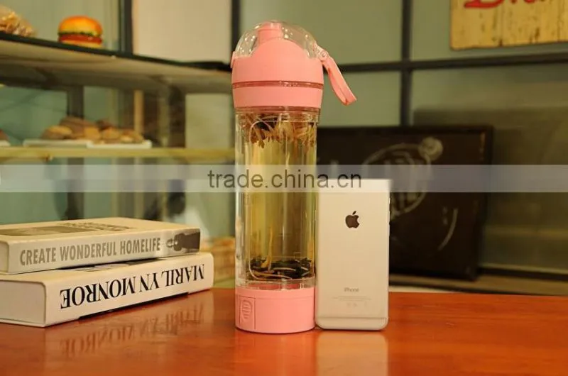 2 in 1 plastic water bottle with mobile holder 2 in 1 gym bottle