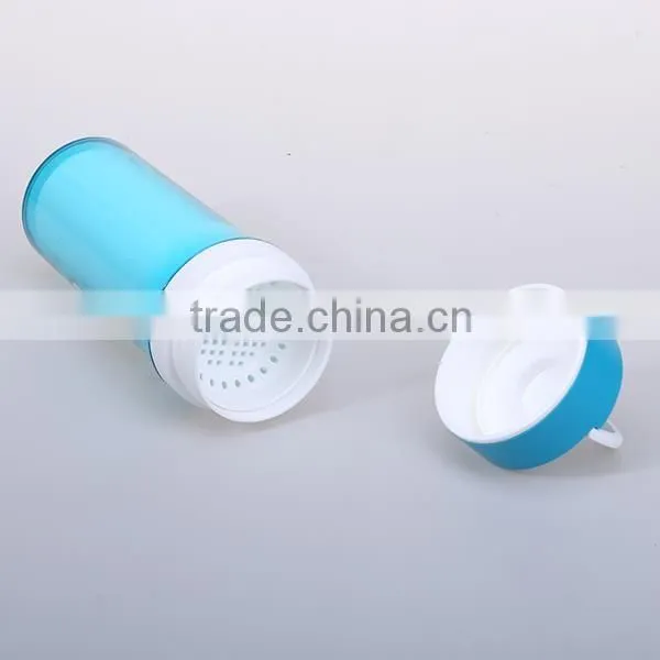 students 0.35L plastic sport water bottle with strainer