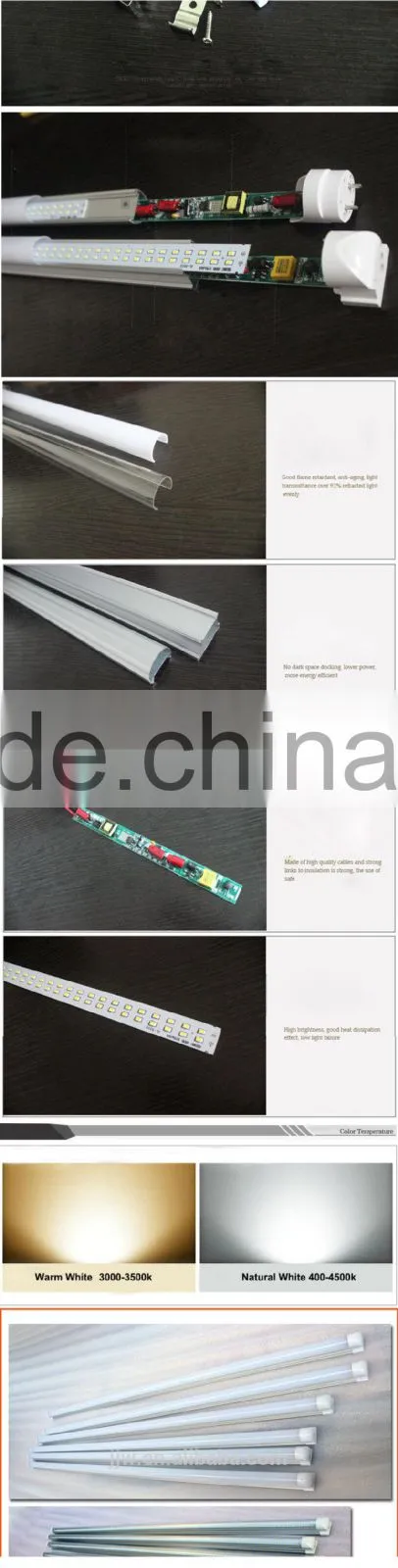 PVC+Aluminum T8 9w Tube Light