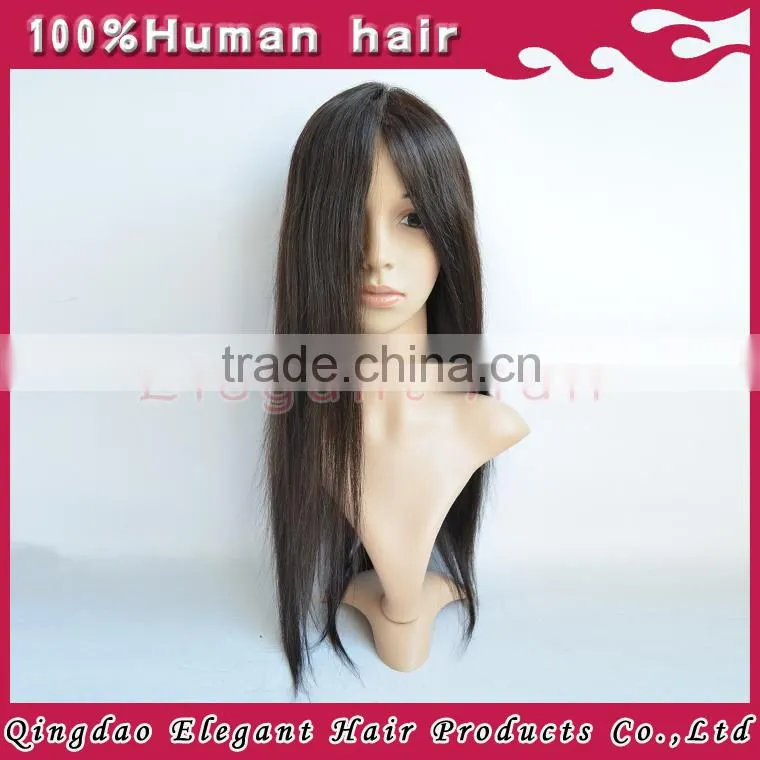 2015 Qingdao elegant hair high quality thin skin and crown lace wig
