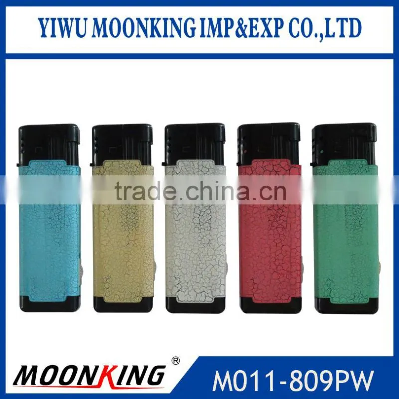 fashion leather translucent surface refillable electron cigarette lighter jet flame lighter with led light
