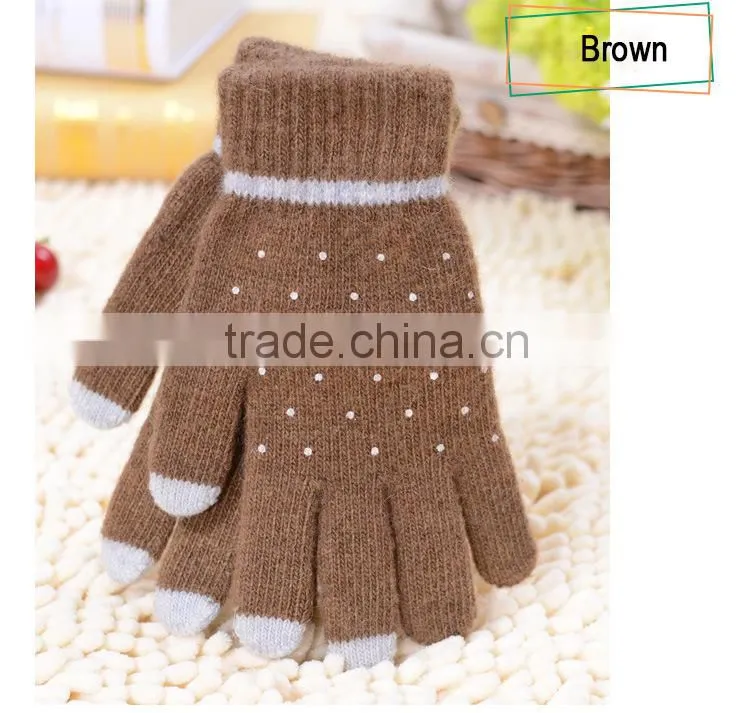 Fashion warm knitted gloves, Touch Screen Gloves, Full Finger woollen gloves