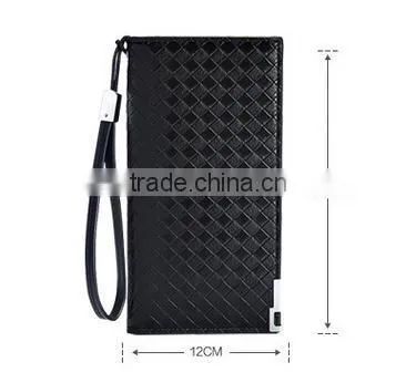 New Arrival 4 Colors Multi-fonction Check Grain money clip wallet leather For Phone purse
