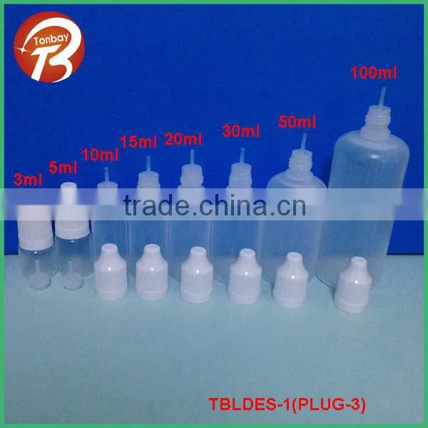 15ml and 30ml LDPE PEN SHAPE E JUICE DROPPER BOTTLE WITH CHILDPROOF CAP TBLDES-15