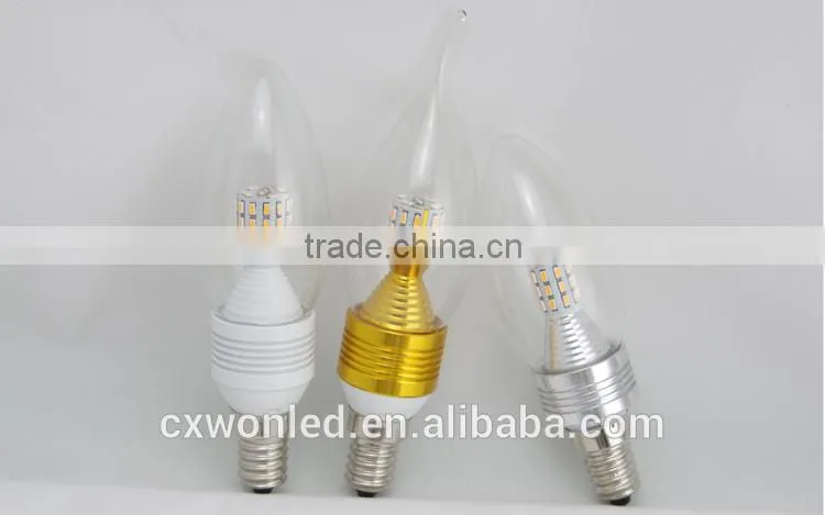 250LM Light Candle, Aluminum LED Candle Wholesale, E14 LED Candle Bulbs 3W 5W