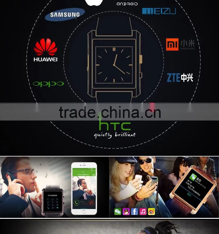 1.55inch IPS free view touch screen bluetooth 4.0 smartwatch