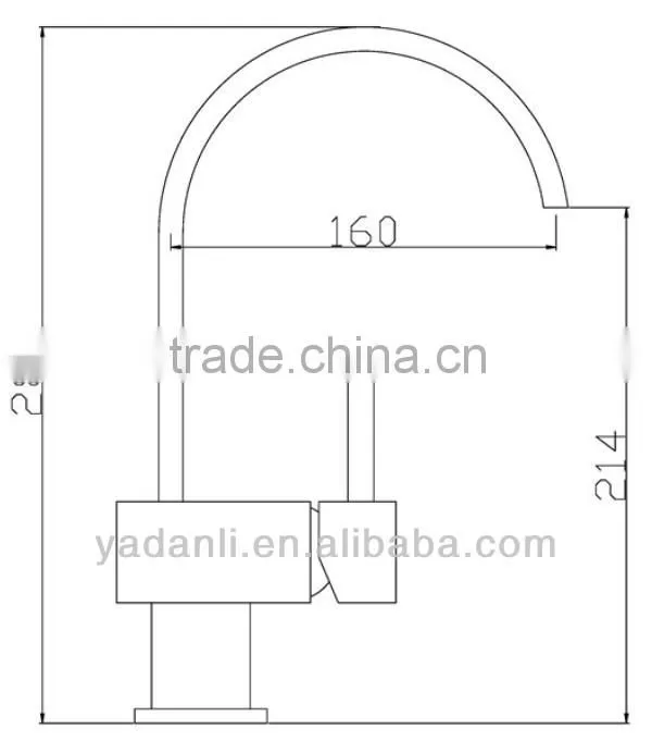 chrome finish gooseneck kitchen faucet 6202