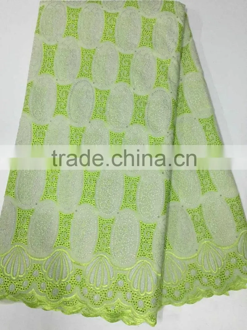 China suppliers supply african cord embroidery cotton lace fabric
